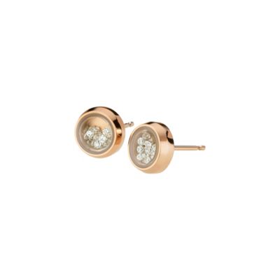 Ladies rose gold crystal earrings